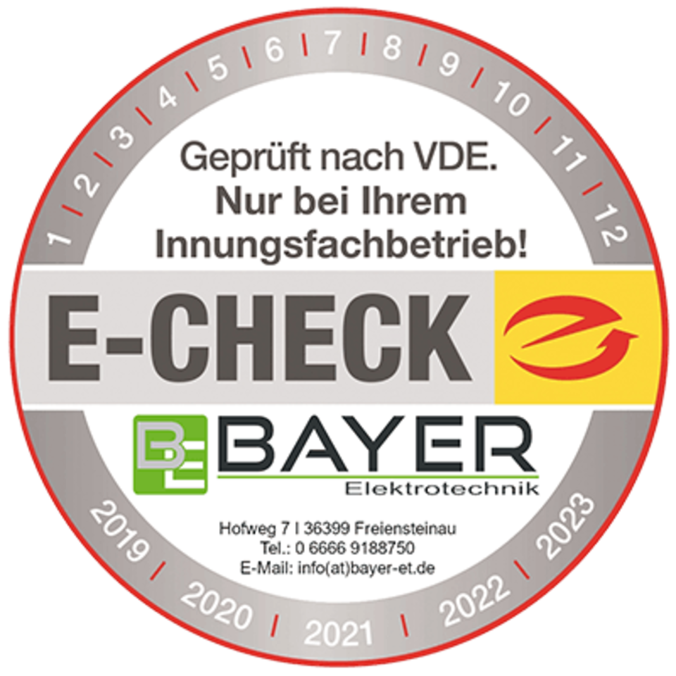 Bayer Elektrotechnik E-Check-Siegel Bayer Elektrotechnik E-Check-Siegel